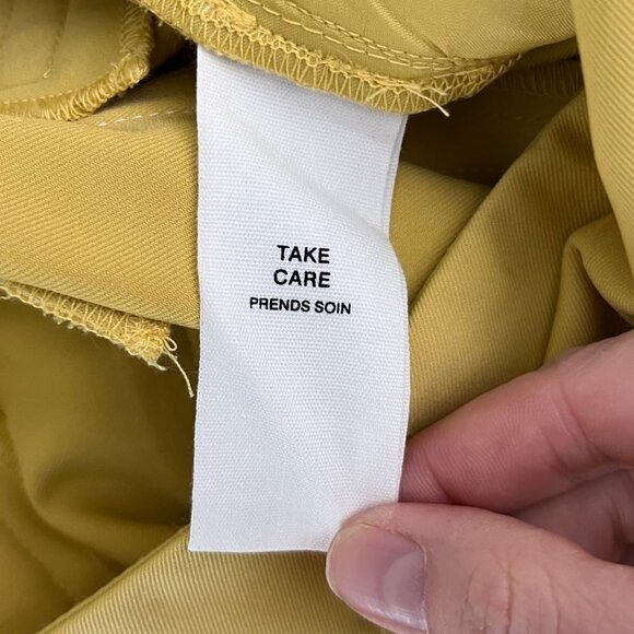 Avec Les Filles High Waisted Front Pleat Side Pockets Mustard Yellow Size Large - Picture 8 of 11